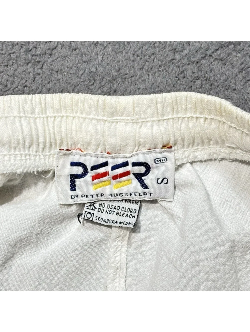 Vintage 90s PEER By Peter Mussfeld Cancun Parrot Cotton Pants Mens S White Beach